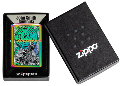 Zippo John Smith Gumbula Aboriginal Art Soaring Bird, Multi Color Lighter #48964