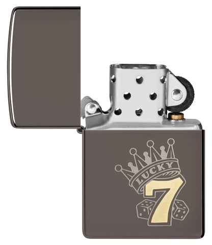 Zippo Lucky 7 Design, Black Ice Lighter #48913