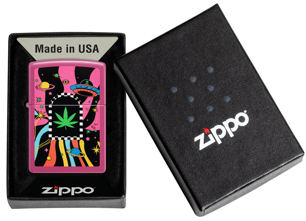 Zippo Cannabis Galaxy Design, Frequency Pink Lighter #48928