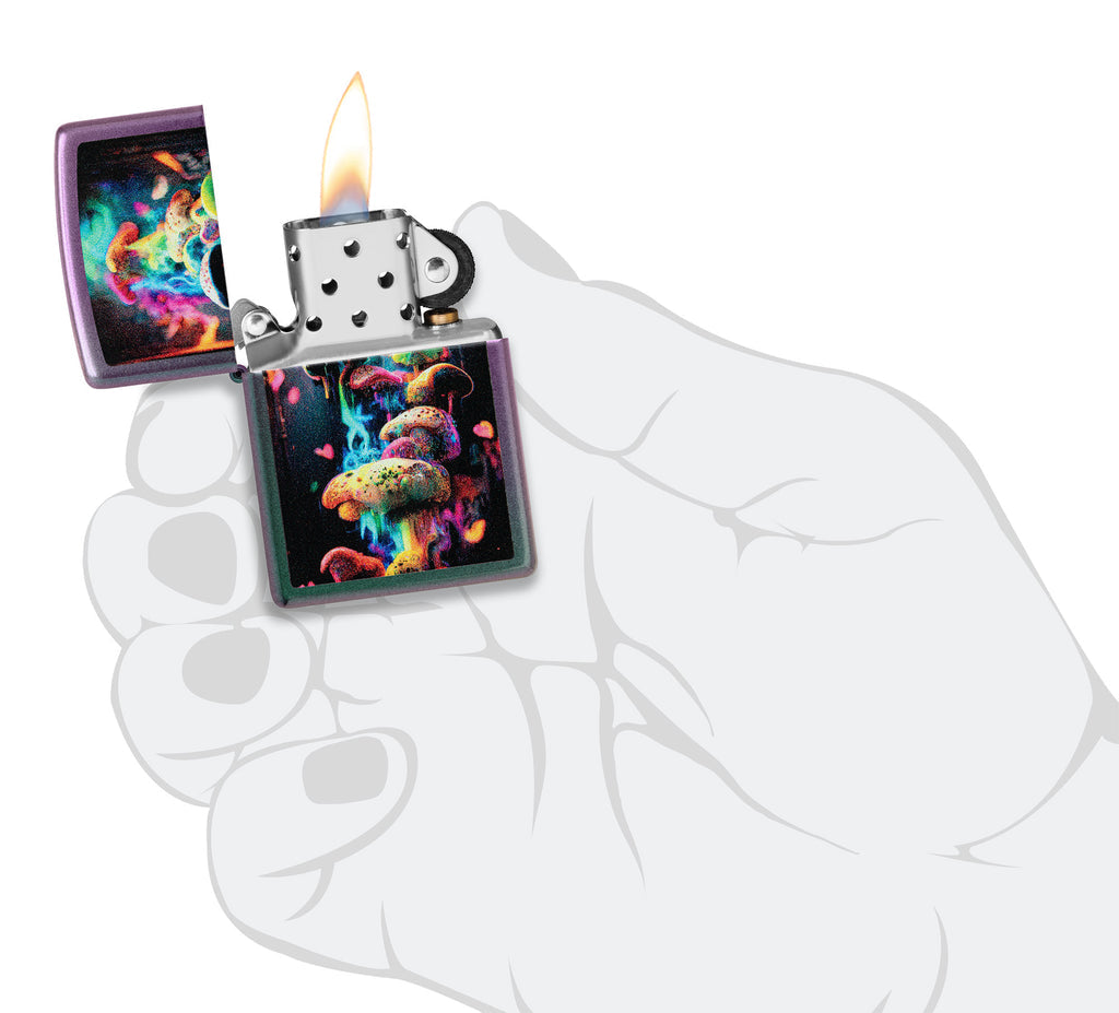 Zippo Mushrooms Design, Iridescent Lighter #48929