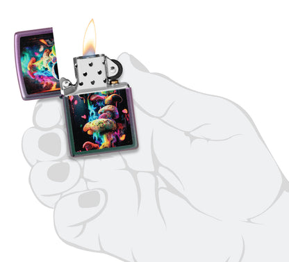 Zippo Mushrooms Design, Iridescent Lighter #48929