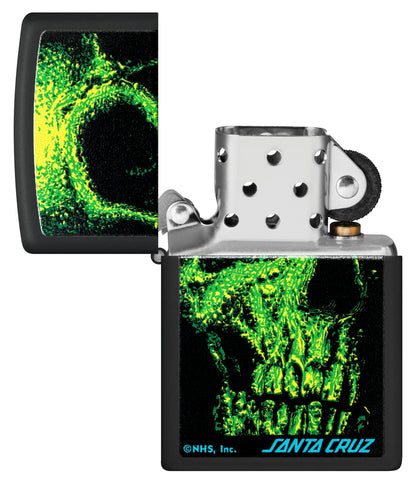 Zippo Santa Cruz Skateboards Skull Design, Black Matte Lighter #48743