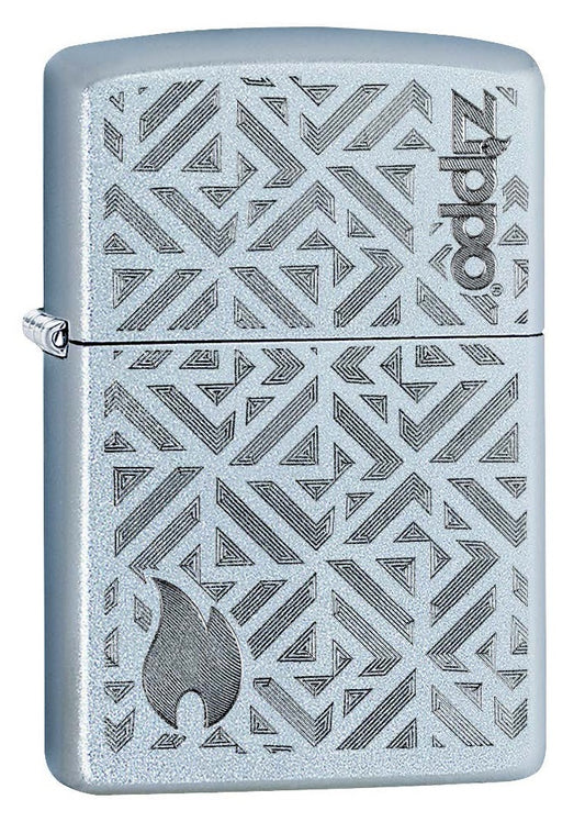 Zippo Geometric Design, Classic Satin Chrome Lighter #29912