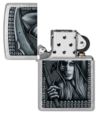 Zippo Grim Beauty Design, Street Chrome Lighter #46151