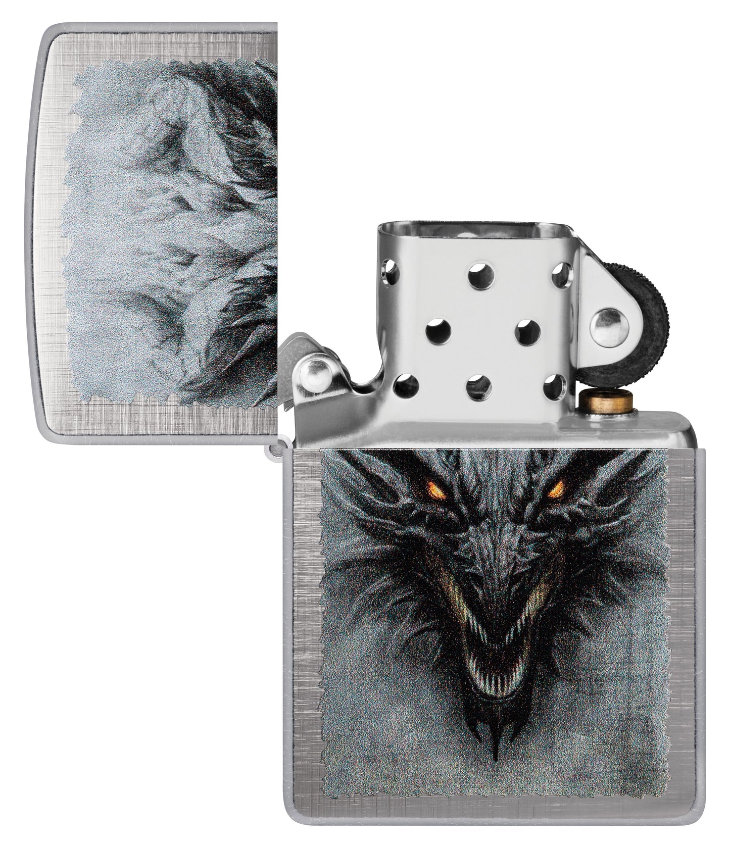 Zippo Medieval Dragon Design, Linen Weave Color Image Lighter #48732