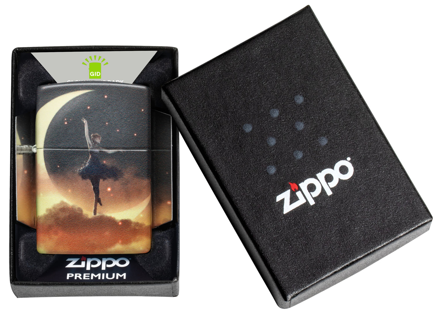 Zippo Ballerina on the Moon, Glow-in-the-Dark Green 540 Color Lighter #48781