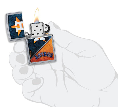 Zippo MLB Houston Astros Baseball Team, Street Chrome Lighter #49732