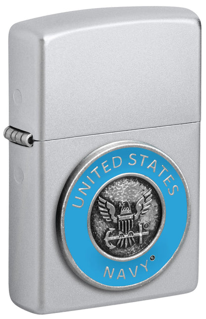 Zippo United States Navy, Satin Chrome Lighter #48975