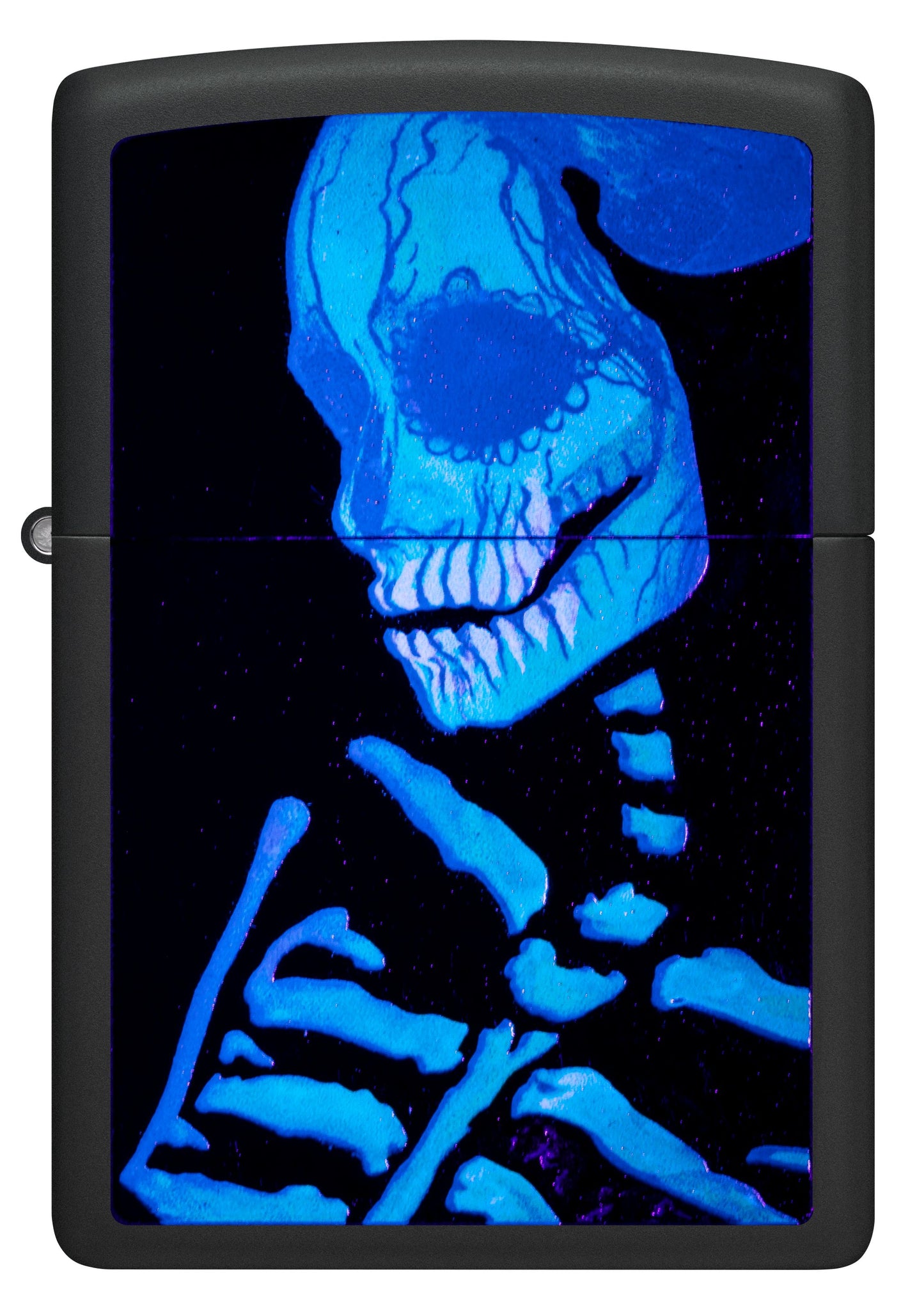 Zippo Skeleton Lady Black Light Design, Black Matte Lighter #48761