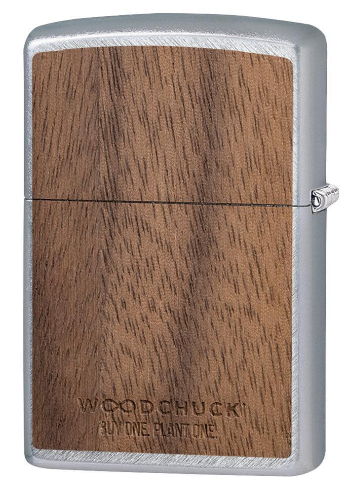 Zippo WOODCHUCK USA Herringbone Sweep, Street Chrome Lighter #29902