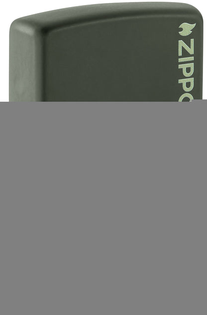 Zippo Green Matte Lighter, w/Logo #221ZL