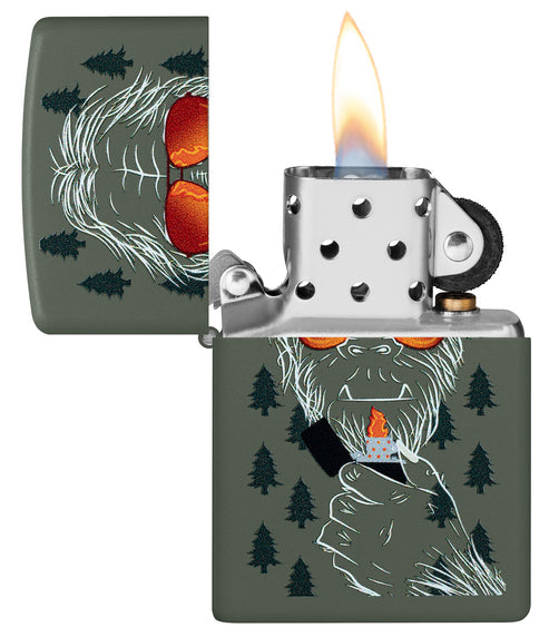 Zippo Zipsquatch Design, Green Matte Finish Lighter #46720