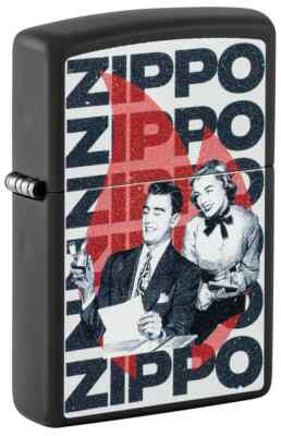 Zippo Vintage Zippo Design, Black Matte Lighter #46475