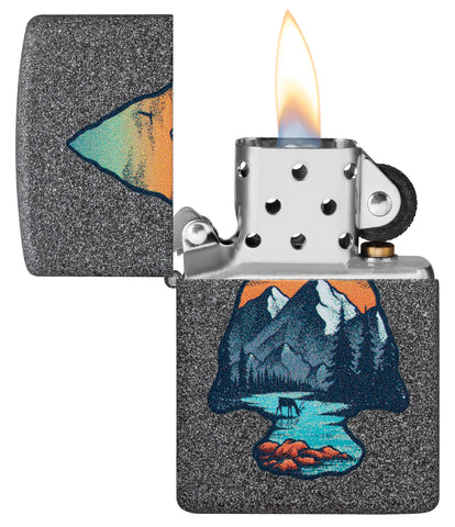 Zippo Mountain Design, Iron Stone Finish Lighter #46007