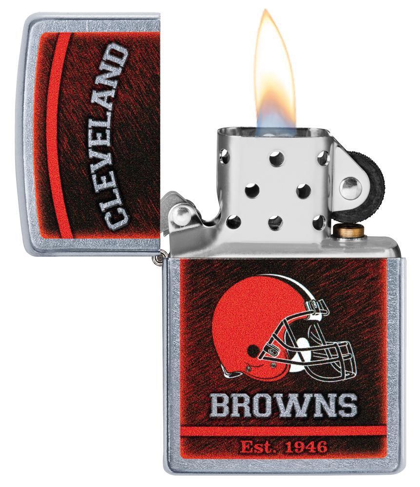 Zippo NFL Cleveland Browns Football Team, Street Chrome Finish Lighter #29939