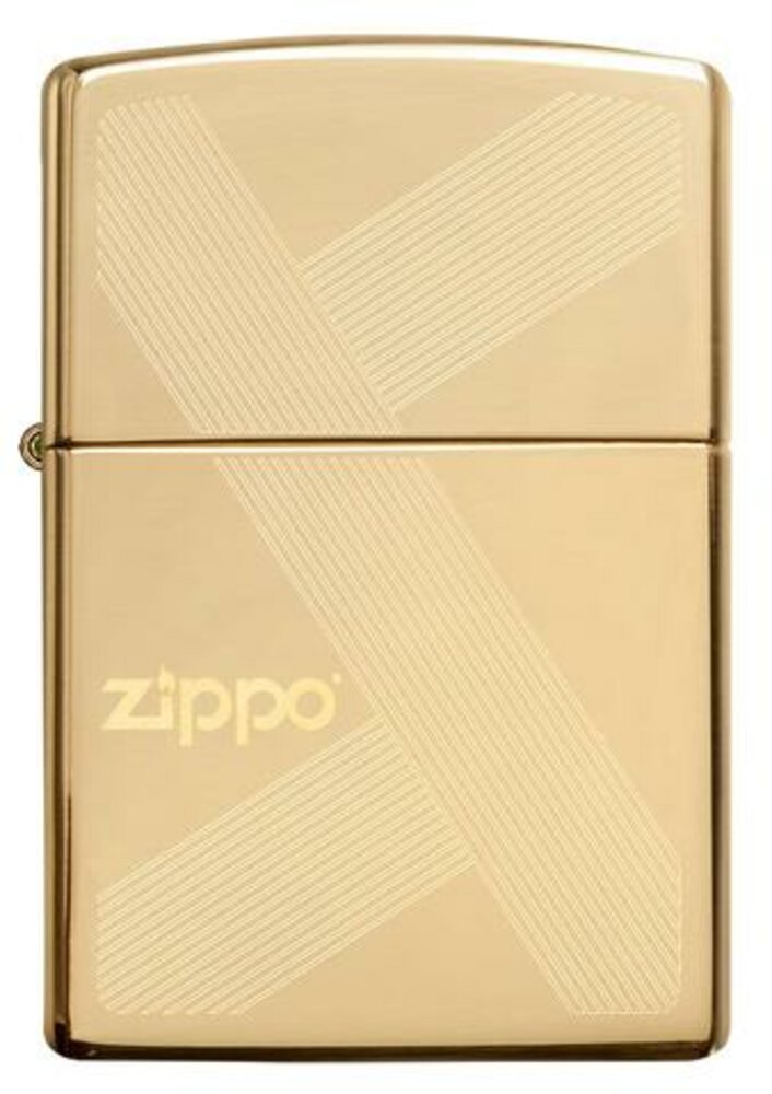 Zippo Laser Engraved Logo Design, High Polish Brass, Windproof Lighter #49255