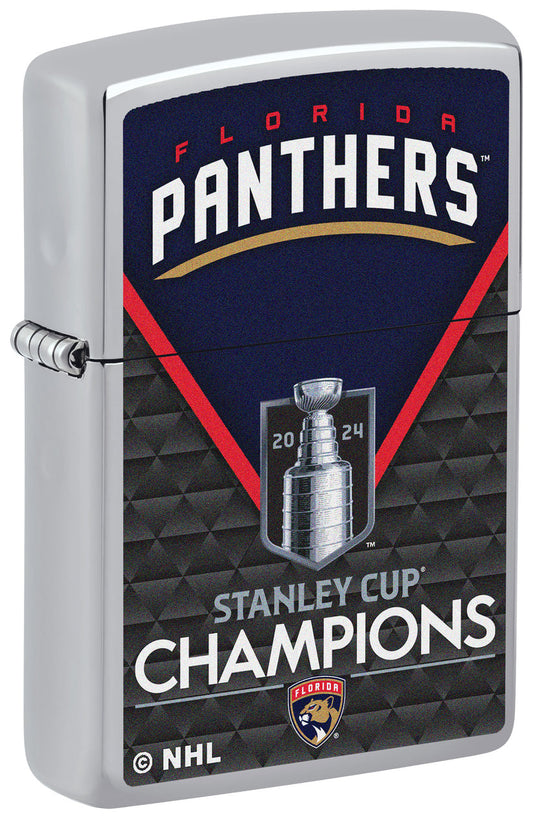 Zippo NHL 2024 Stanley Cup Champions Florida Panthers, High Polish Chrome Lighter #46370