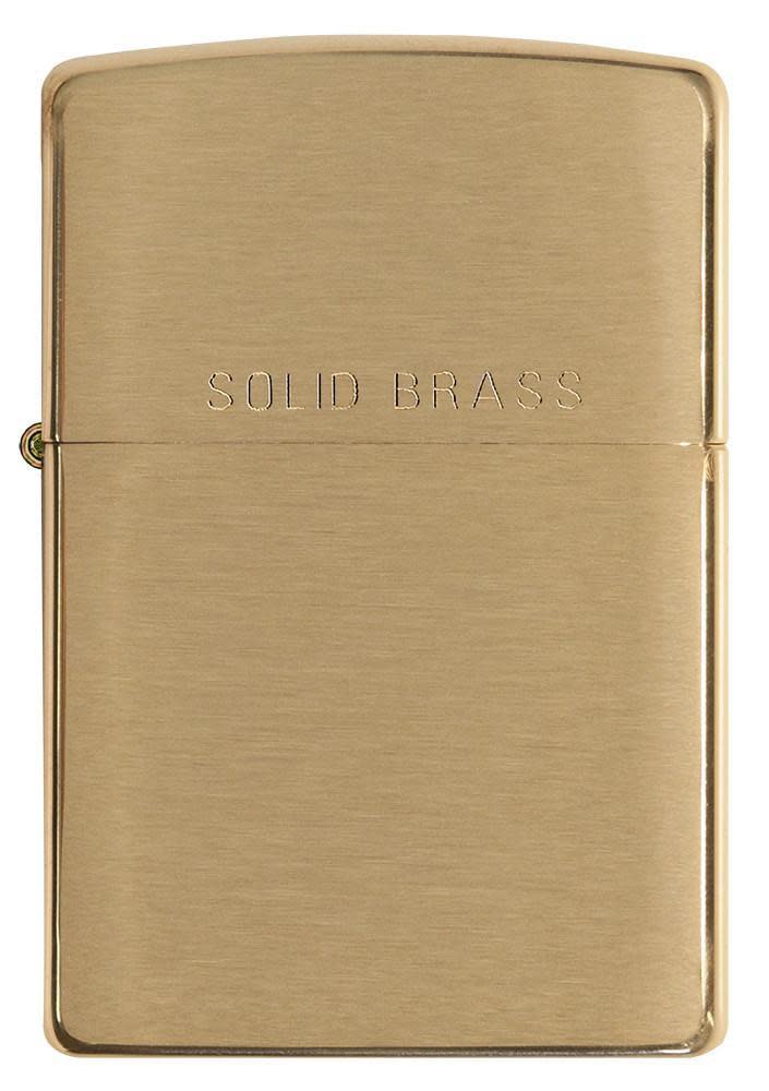 Zippo Solid Brass Engraved, Brushed Brass Finish, Genuine Windproof Lighter #204