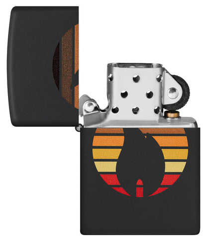 Zippo Colorblock Zippo Flame Design, Black Matte Lighter #46168