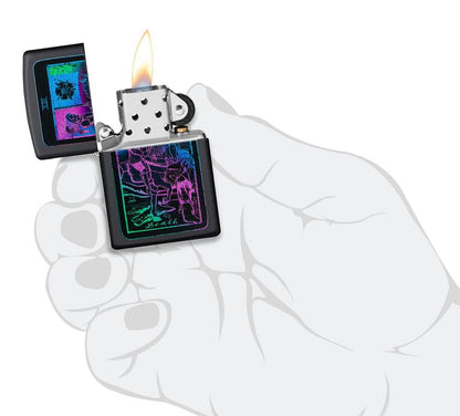 Zippo Tarot Card Black Light Black Matte Windproof Lighter #49698