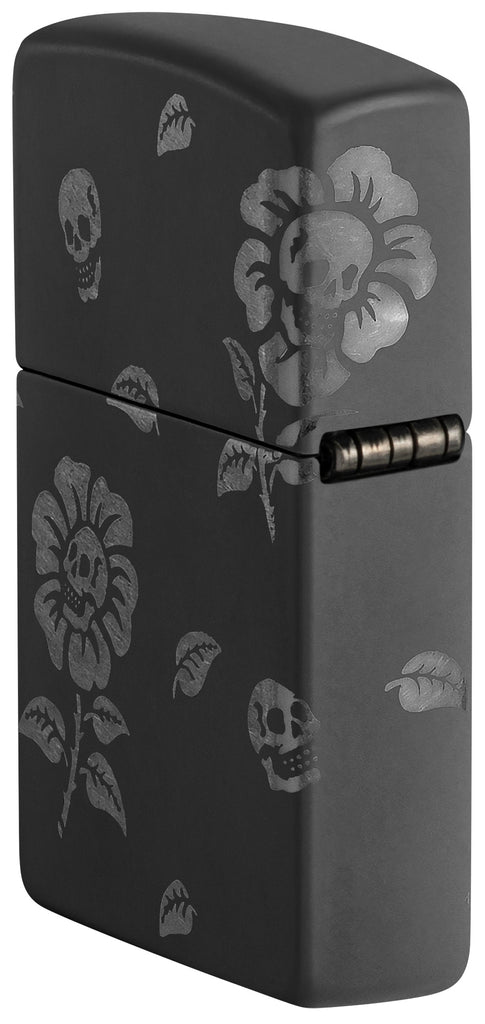 Zippo Flower Skulls 360 Design, Black Matte Lighter #48931