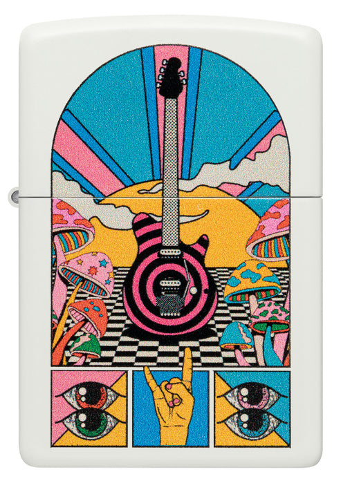 Zippo Retro Music Funky Design, White Matte Lighter #46167