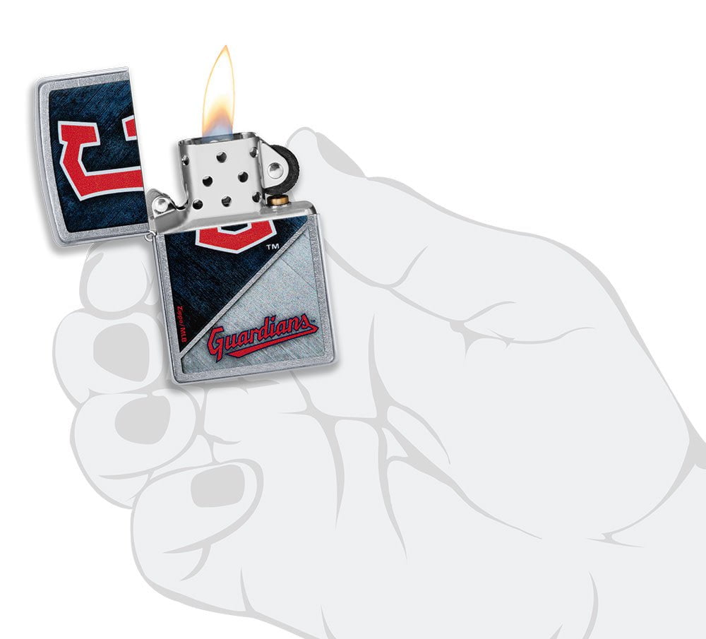 Zippo MLB Cleveland Guardians Baseball Team, Street Chrome Lighter #49729