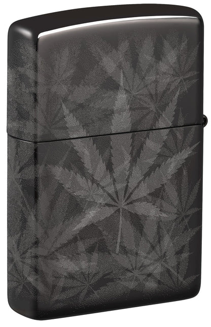 Zippo Cannabis 360 Design, High Polish Black Lighter #48924