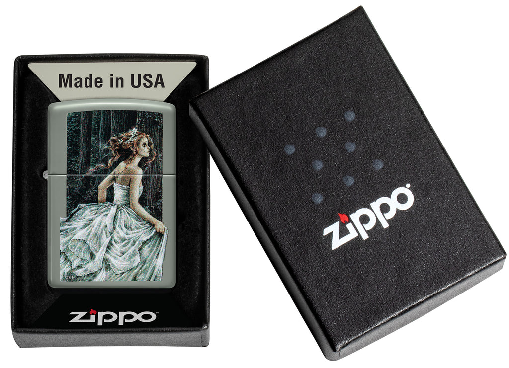 Zippo Victoria Francés Gothic Bride, Sage Green Lighter #48971