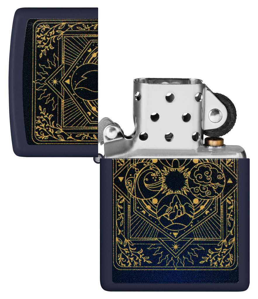 Zippo Earths Elements Design, Navy Blue Matte Lighter #48958