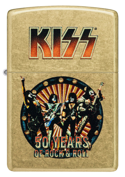 Zippo KISS 50 Years Design, Street Brass Finish Lighter #46738