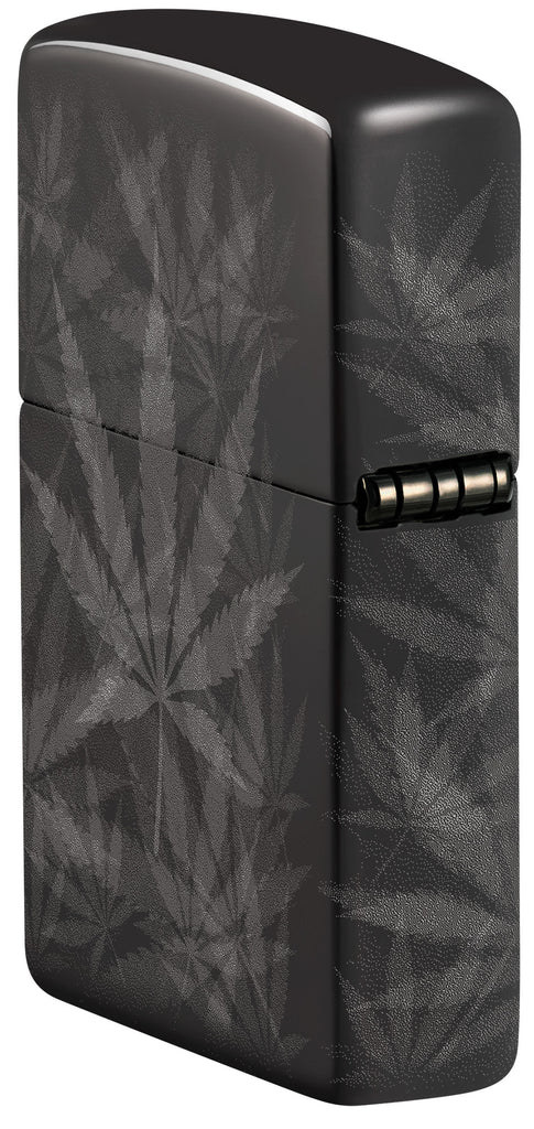 Zippo Cannabis 360 Design, High Polish Black Lighter #48924