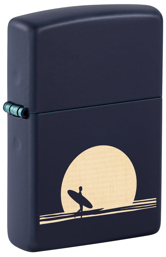 Surfer Sunset Scene Navy Matte