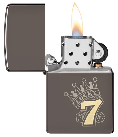 Zippo Lucky 7 Design, Black Ice Lighter #48913