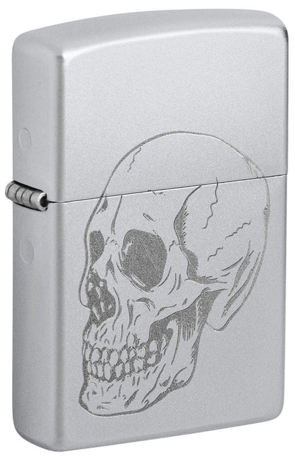Zippo Subtle Skull Design, Satin Chrome Finish Lighter #46749