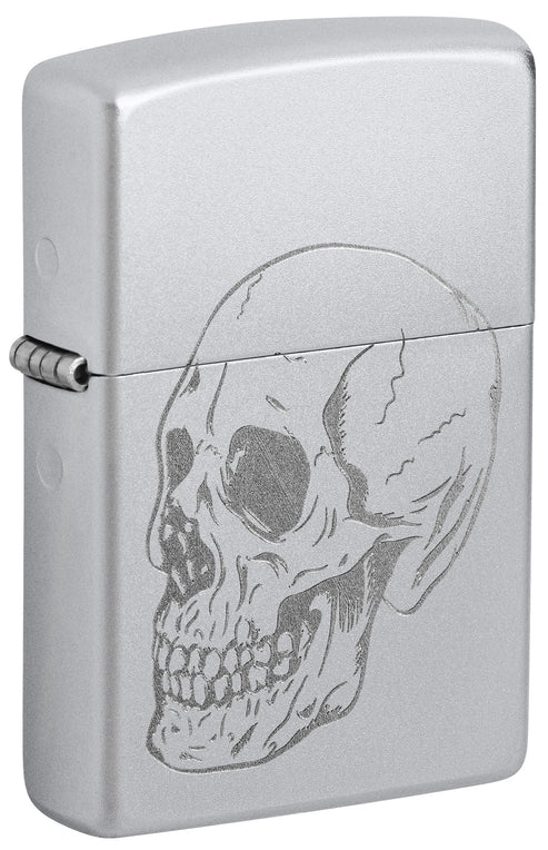 Zippo Subtle Skull Design, Satin Chrome Finish Lighter #46749