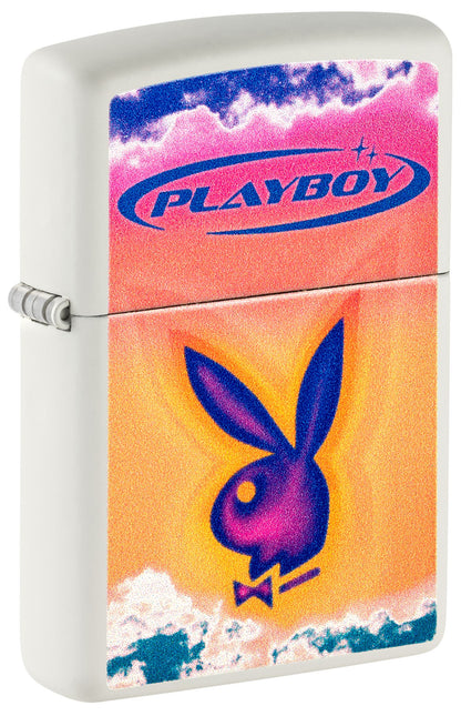 Zippo Playboy Sunset Logo, White Matte Lighter #48744