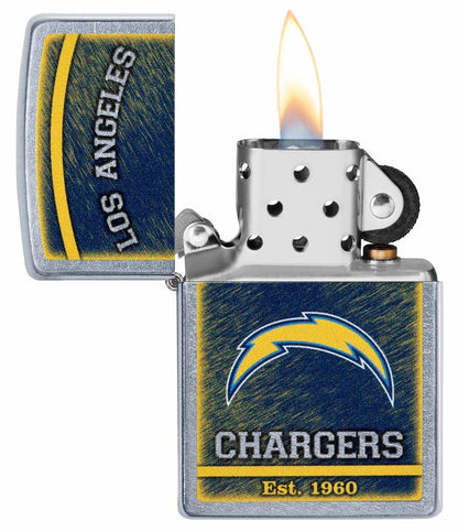 Zippo NFL Los Angeles Chargers, Street Chrome Finish, Windproof Lighter #29948