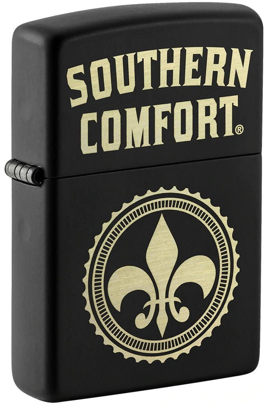 Zippo Southern Comfort Laser Engrave, Black Matte Finish Windproof Lighter #49834