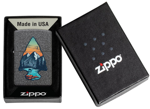 Zippo Mountain Design, Iron Stone Finish Lighter #46007