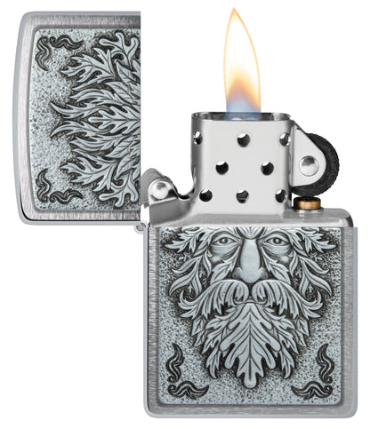 Zippo Norse God Design, Brushed Chrome Emblem Lighter #48906