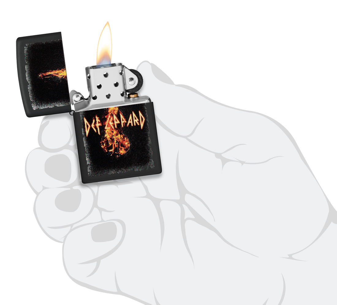 Zippo Def Leppard Burning Violin Design, Black Matte Lighter #46153