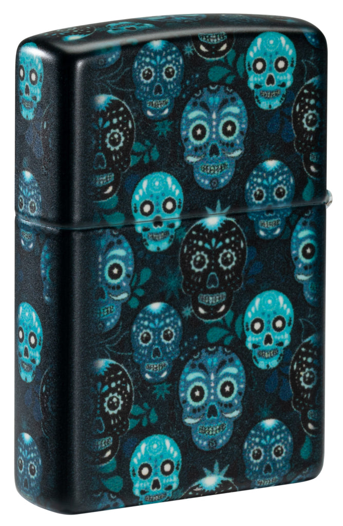 Zippo Sugar Skulls Design. 540 Glow In The Dark Lighter #46017