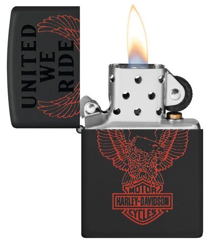 Zippo Harley-Davidson United We Ride, Black Matte Lighter #48983