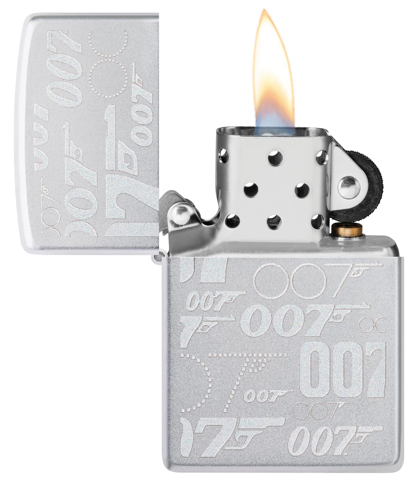 Zippo James Bond 007 Logo, Satin Chrome Lighter #48735