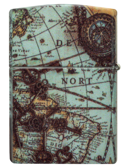 Zippo Nautical Maps Design, 540 Matte Lighter #49916