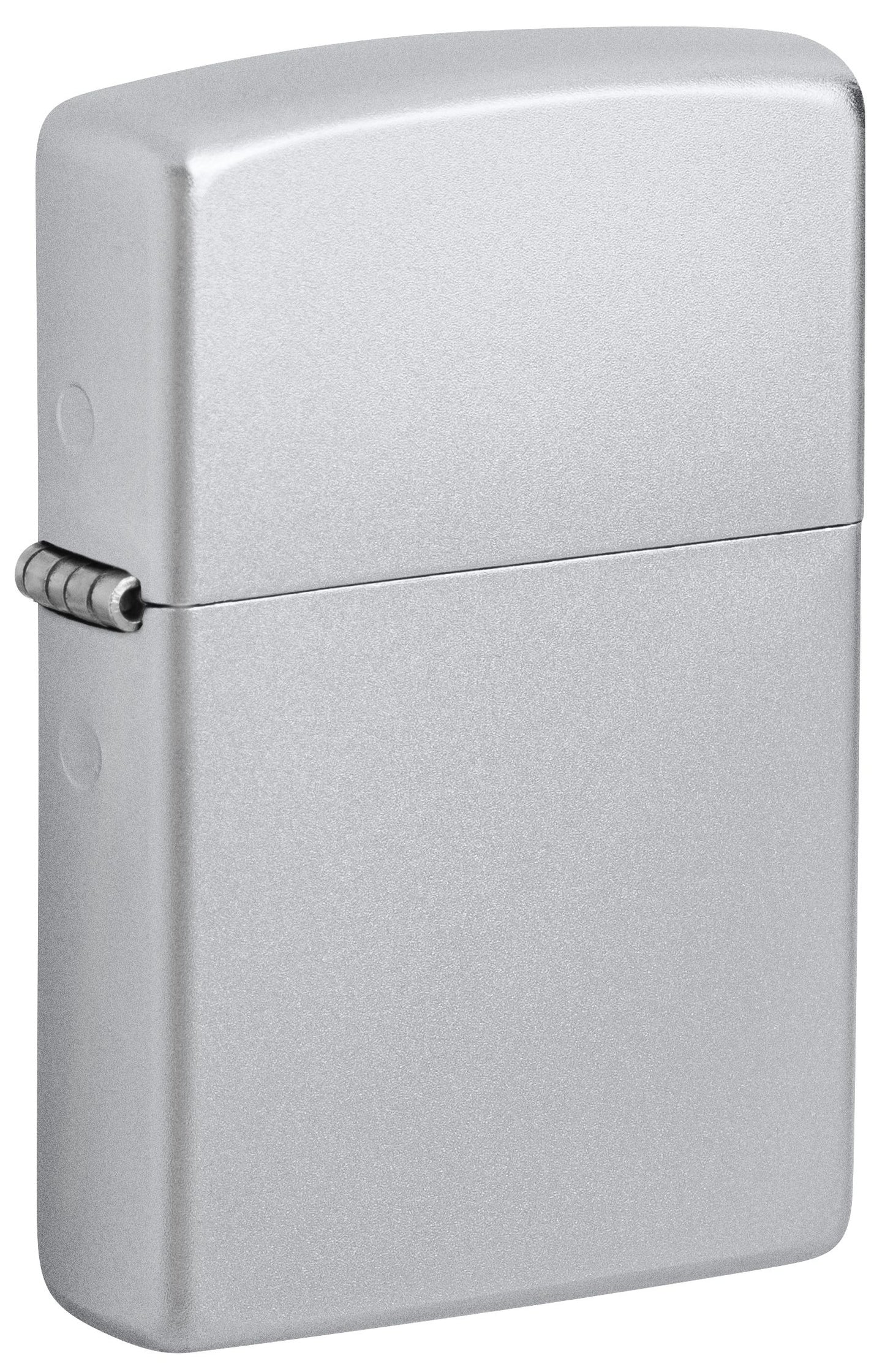 Zippo Satin Chrome Lighter & Black Clip-On Leather Pouch Gift Box Set