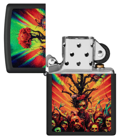 Zippo Abstract Zombie Design, Black Matte Lighter #48956