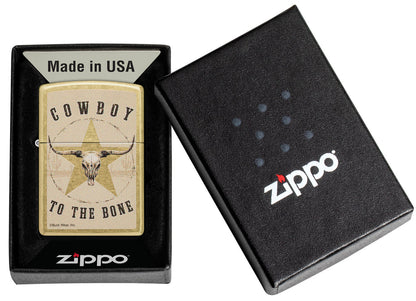 Zippo Buck Wear Cowboy To The Bone, Street Brass Lighter #48937