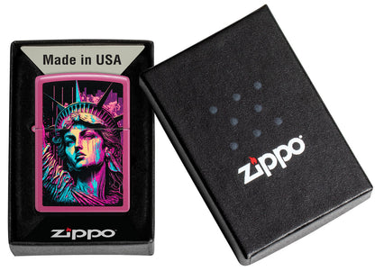 Zippo American Lady Statue of Liberty Design, Frequency Lighter #48916